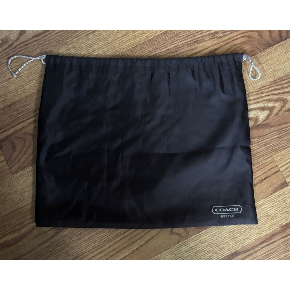 Coach Dust Bag Cover Bown 16”x13” Large Silk Drawstring Logo